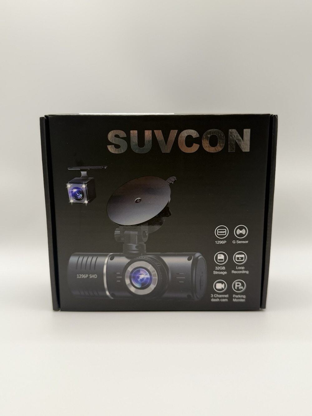 SUVCON J06 3-Channel Dash Cam Front Rear Inside 1080P w/ 32GB Card NEW